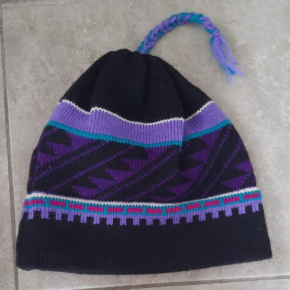 Handknit Stowe Woolens Winter Hat 100% Wool